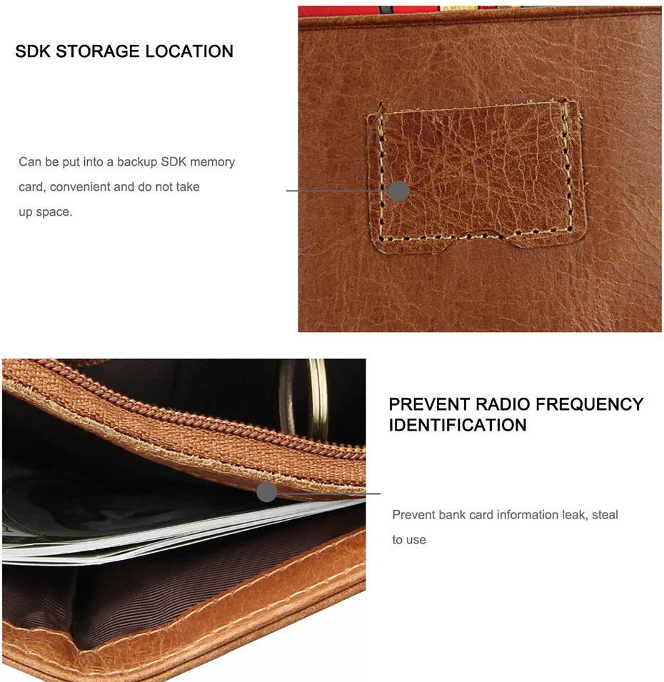 ATAXZOME кожаный бумажник для мужчин из натуральной кожи ретро коричневый кошелек Противоугонный RFID кошелек с большой вместительностью для хранения W8232
