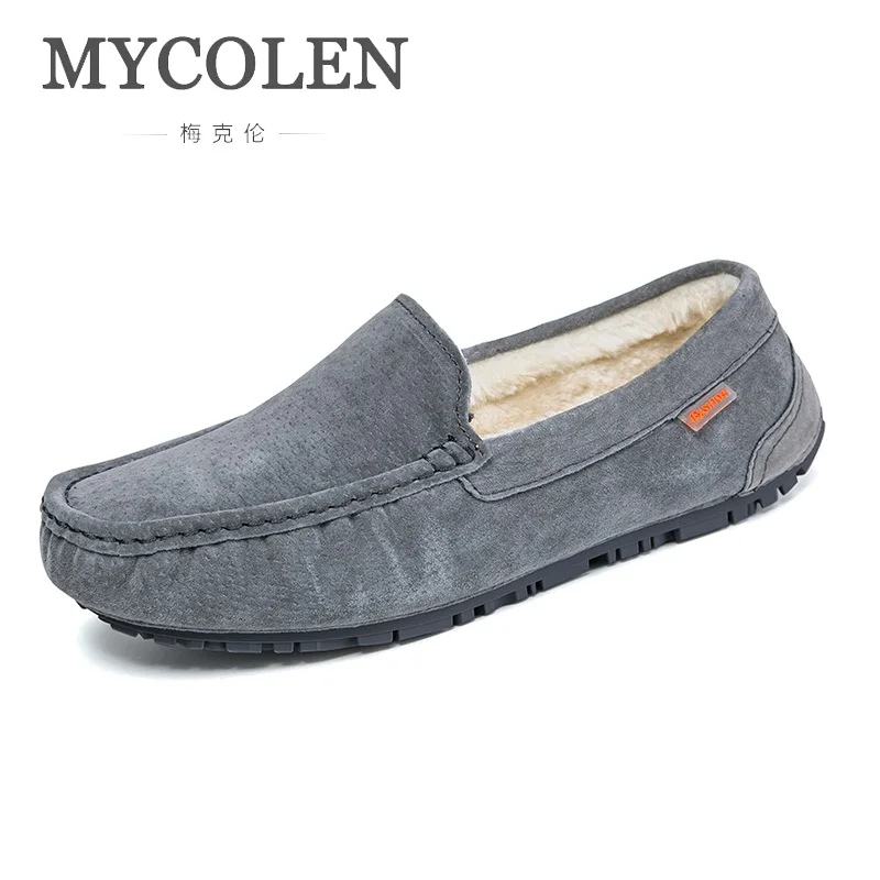 

MYCOLEN Men'S Casual Shoes British Style Genuine Leather Flats Loafers Footwear Men Autumn And Winter Erkek Ayakkabi Deri