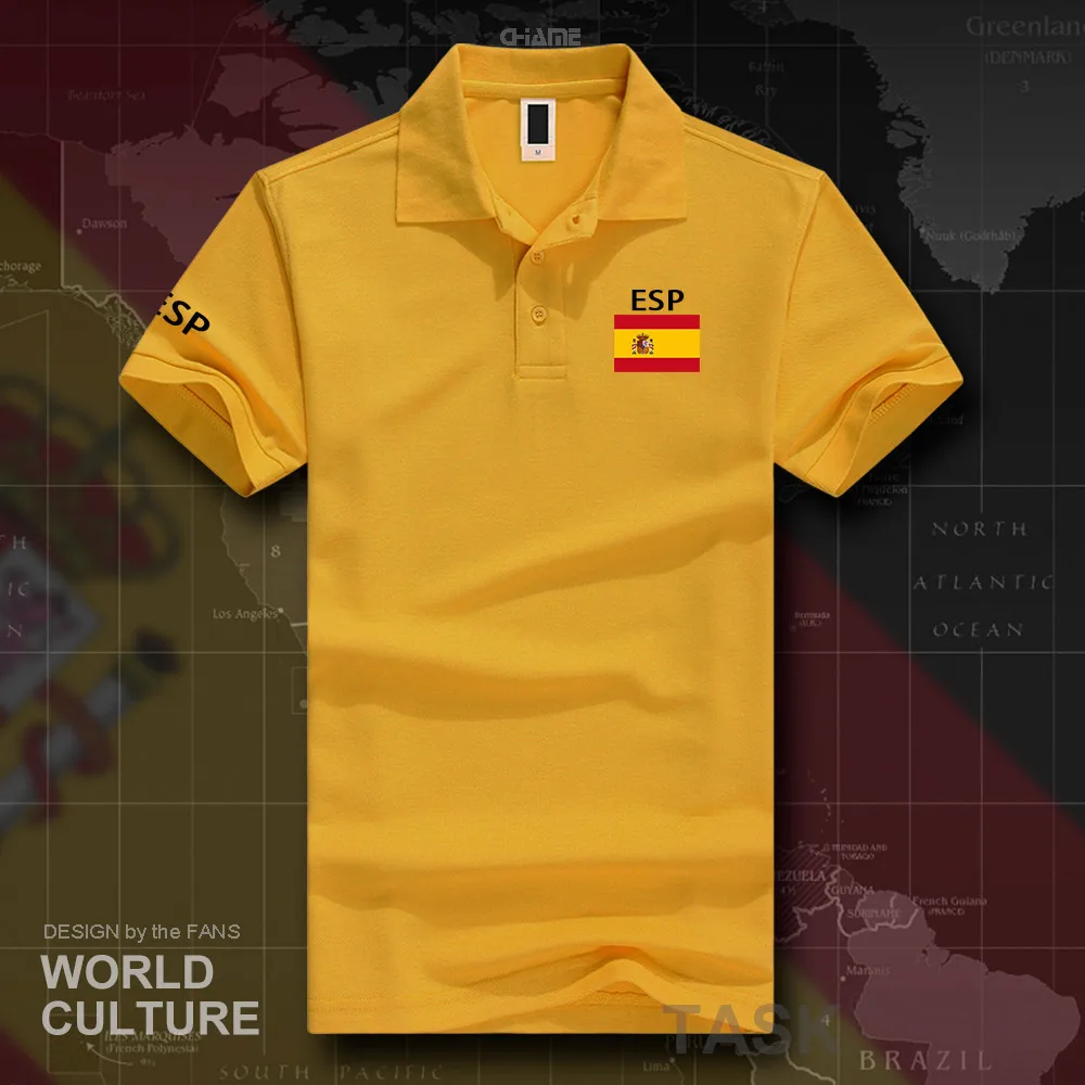 Королевство Испания Espana рубашки поло мужские с коротким рукавом белые бренды с принтом для страны хлопок nation ESP Spaniard