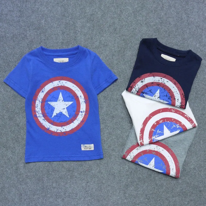 ins* newest 2016 baby boy cotton T shirt kids summer top cloth Captain