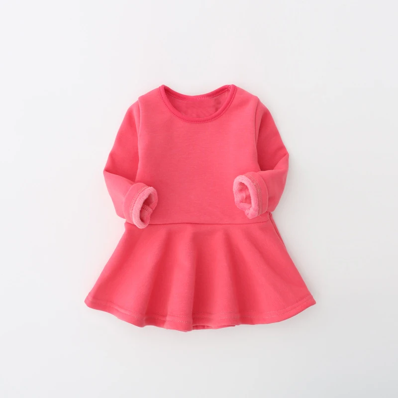 Зимнее платье для малышей, бархатная одежда для новорожденных мягкий хлопковый костюм ярких цветов платье для дня рождения на возраст от 0 до 3 лет платье для девочек