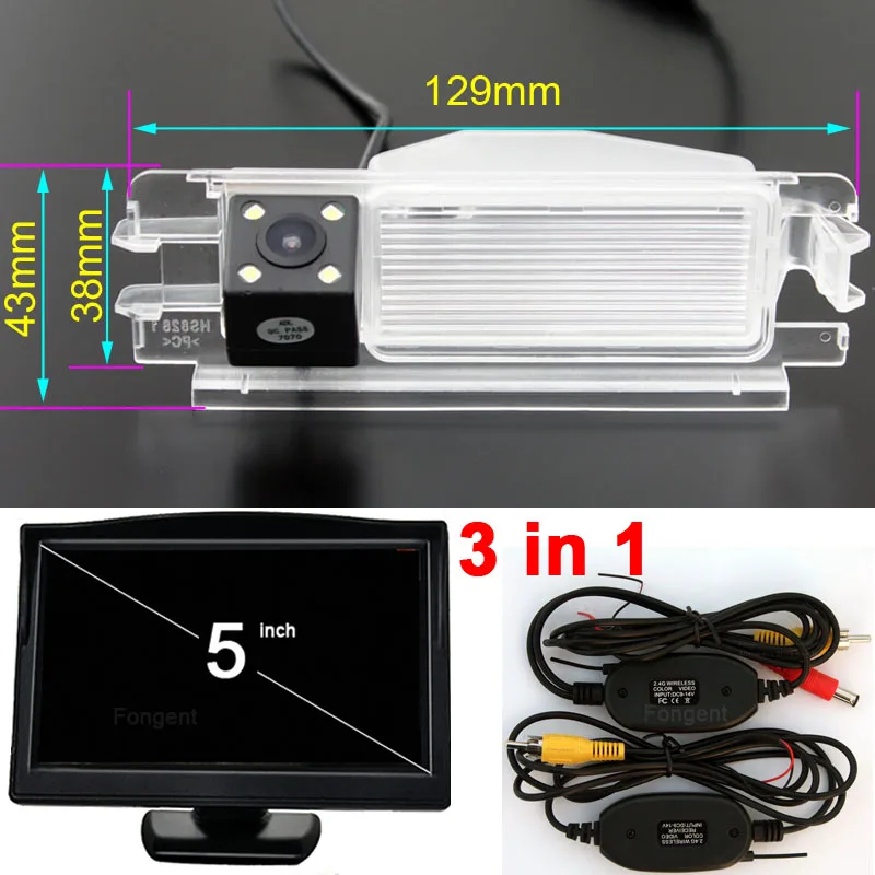 Для 2013 Renault Dacia Duster Sandero Автомобильная головка возвратная обратная задняя резервная камера для заднего вида Беспроводная камера для парковки заднего вида Мониторы - Название цвета: wireless monitor 1