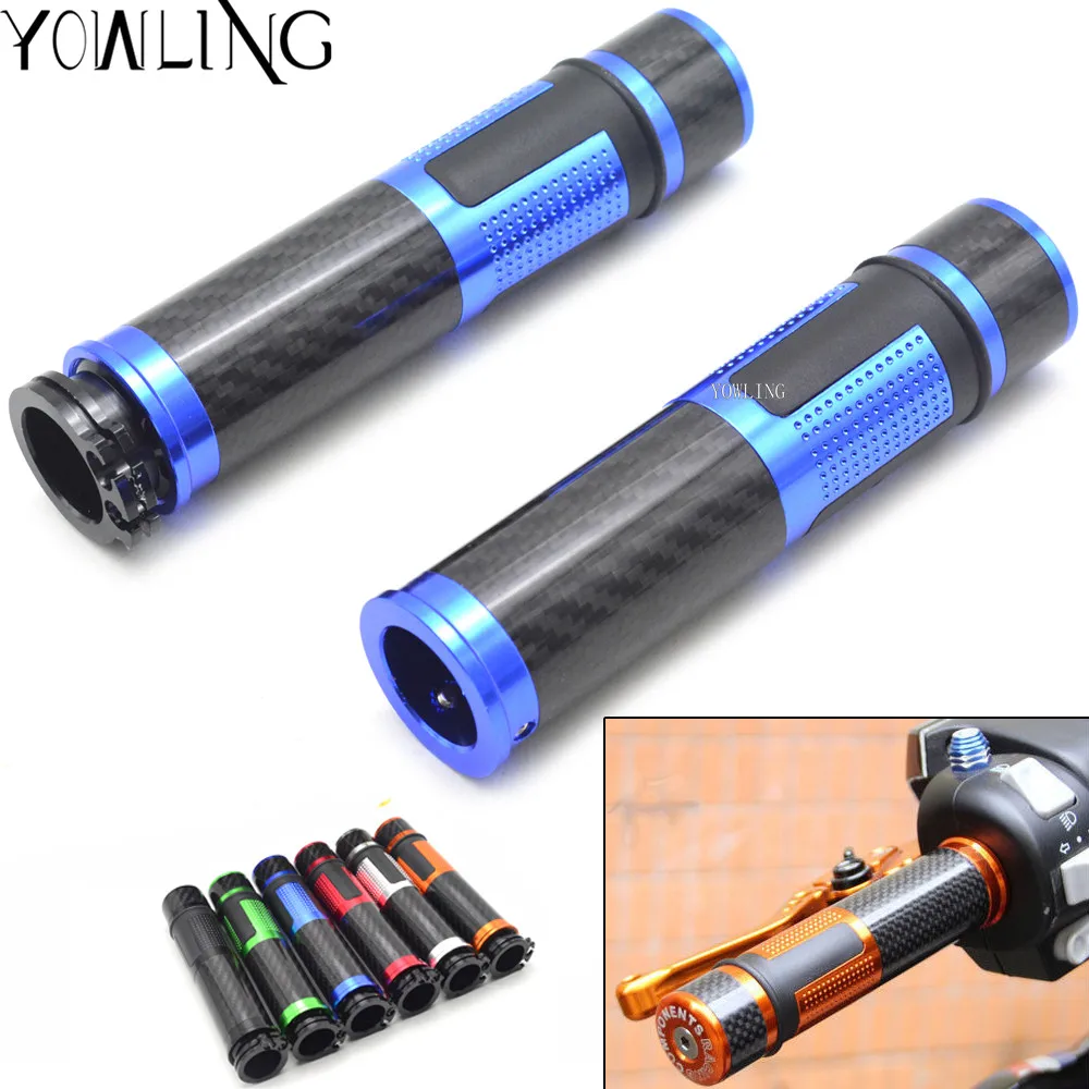Motorcycle 22mm Carbon Fiber Handle Bar Hand Grips Bar Ends  For SUZUKI GSX R 600 GSX-R 750 2011-2017 GSXR 1000 GSX-S1000 F ABS