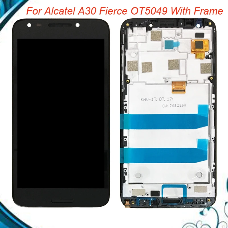 

FPC5552-3 For Alcatel A30 Fierce OT5049 5049 5049Z Revvl 5049W LCD Display Screen With Touch Sensor Assembly With Frame