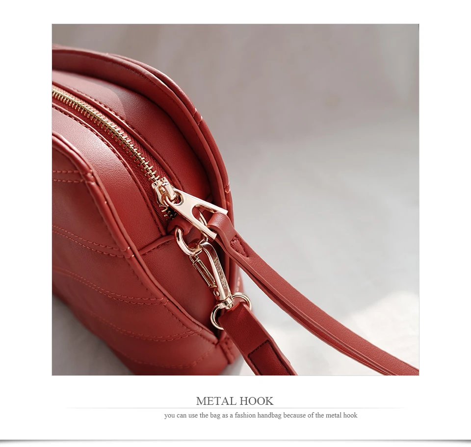 MICOCAH сумка через плечо для женщин pu кожаные сумки с нитью женская сумка на плечо с цепочкой красный HSD229