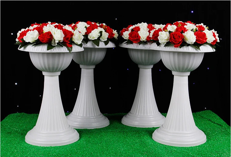 

big size 56cm tall Wedding plastic flower POTS Hot Sale Trumpet Shaped Flower Vases with flower