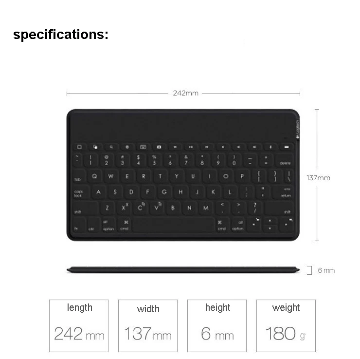 Беспроводная bluetooth клавиатура Logitech ik1041 iPad air2 mini4 iPhone android|Клавиатуры| |