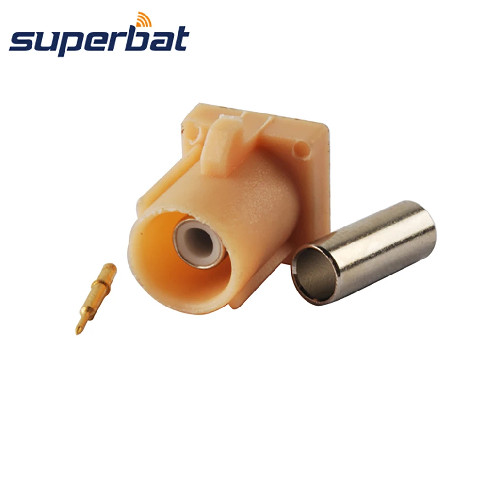 Superbat Fakra Code I- Beige/1001 for Bluetooth Crimp Bluetooh Beige Fafra Connector Male for Coaxial Cable RG316 RG174 LMR100