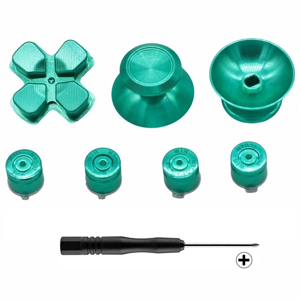 GREEN Aluminium alloy Joystick Thumbsticks Metal ABXY Buttons Metal D
