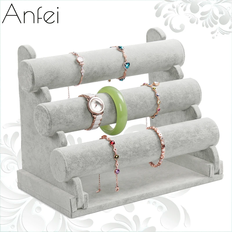 Free shipping Icepatterned quality velvet bracelet holder watch frame bracelet holder jewelry accessories display rack props Jewelry Packaging