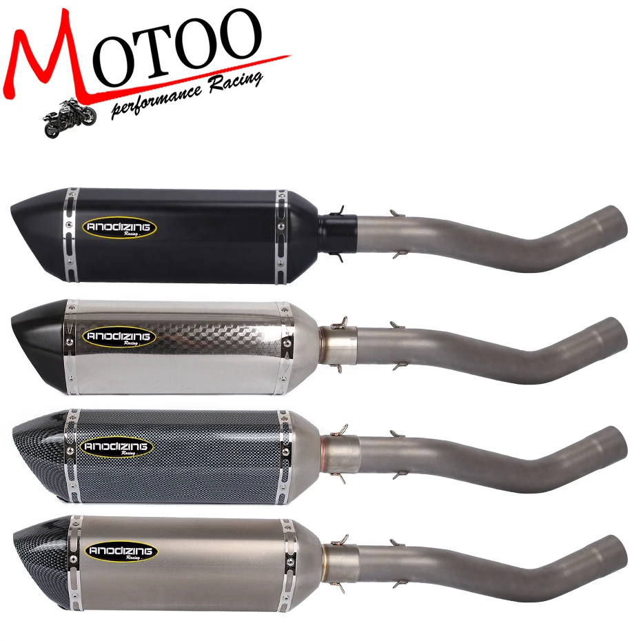 

Slip on FOR KAWASAKI ZX6R ZX-6R 2009-2018 Link Pipe Stainless Steel carbon fiber Exhaust Muffler Silence Set Link Middle Pipe