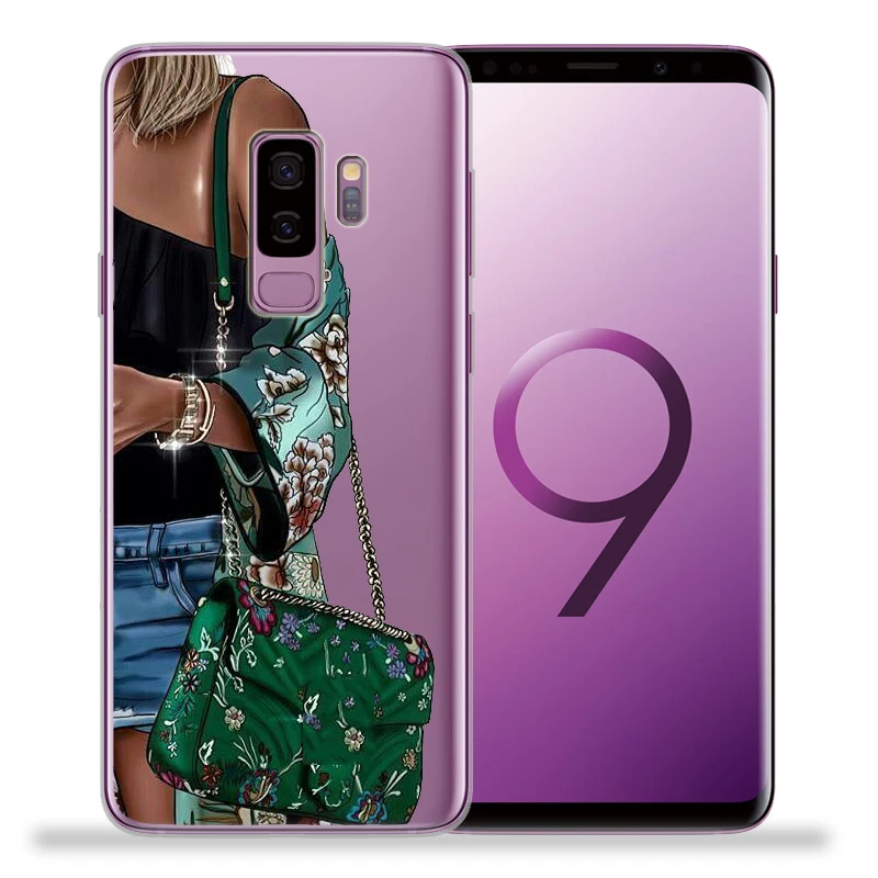 Модные женские туфли на высоком каблуке с цветами для samsung Galaxy S9 S8 S10 Plus S7 S6 Edge S10 Lite Note 8 9 Мягкий ТПУ чехол Etui - Цвет: 07