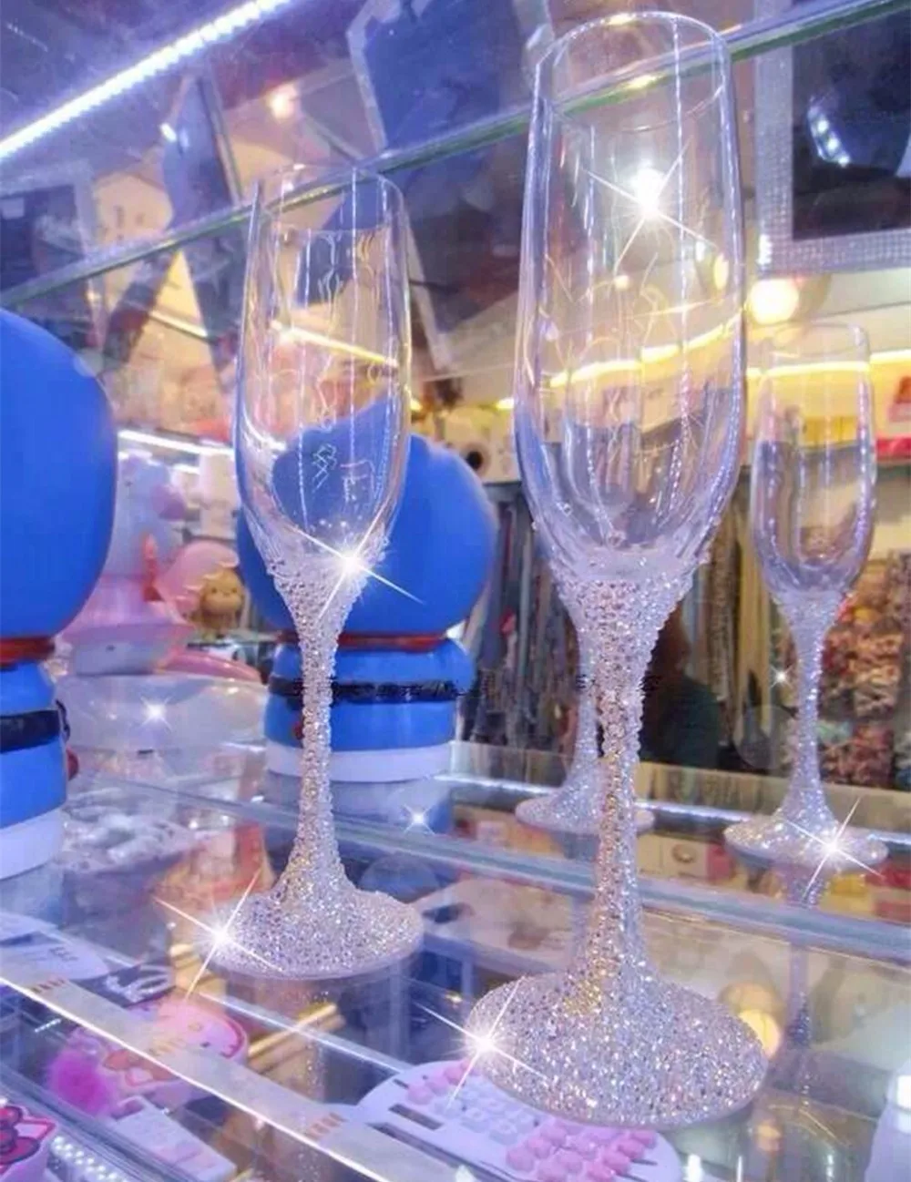 Luxury creative gifts wedding glasses set champagne bride and groom ...