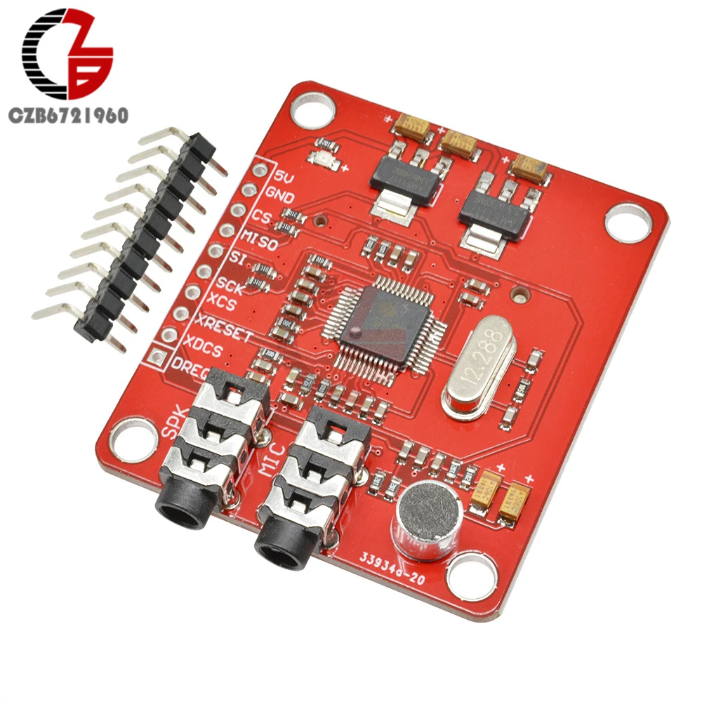 VS1053 VS1053B Ogg Vorbis MP3 AAC WMA FLAC WAV MIDI аудио декодер модуль кодировщика с I/O UART SD слот для карты ADC DSP для Arduino