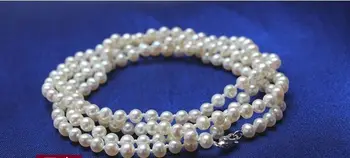 

gorgeous 7-8mm south sea round white pearl necklace 38inch 925s