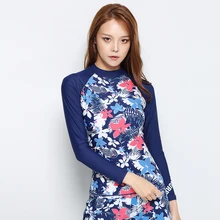 Женские Длинные темно-синие с рукавом с принтом рубашки для Гидрокостюма женские солнцезащитные топы для плавания футболка с Медузой для дайвинга