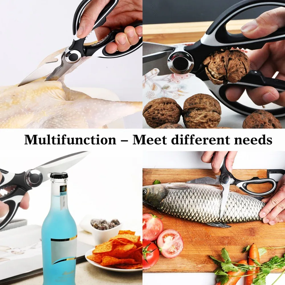 Kitchen Shears Heavy Duty Stainless Steel Multipurpose Ultra Sharp Kitchen Scissors for Chicken Vegetable Seafood Bones (5)