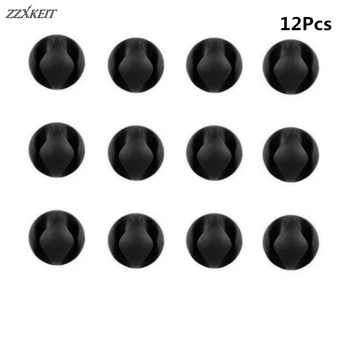 

12 Pcs Round Cable Holder Protector Management Device Organizer Finishing Desktop Plug Silicone Wire Retention Clips