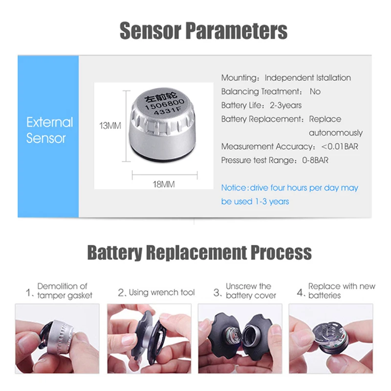 TPMS сенсор 4 модели на выбор используется только для CAREUD последовательный автомобильный монитор давления в шинах для датчика сломанный или потерян 1 шт