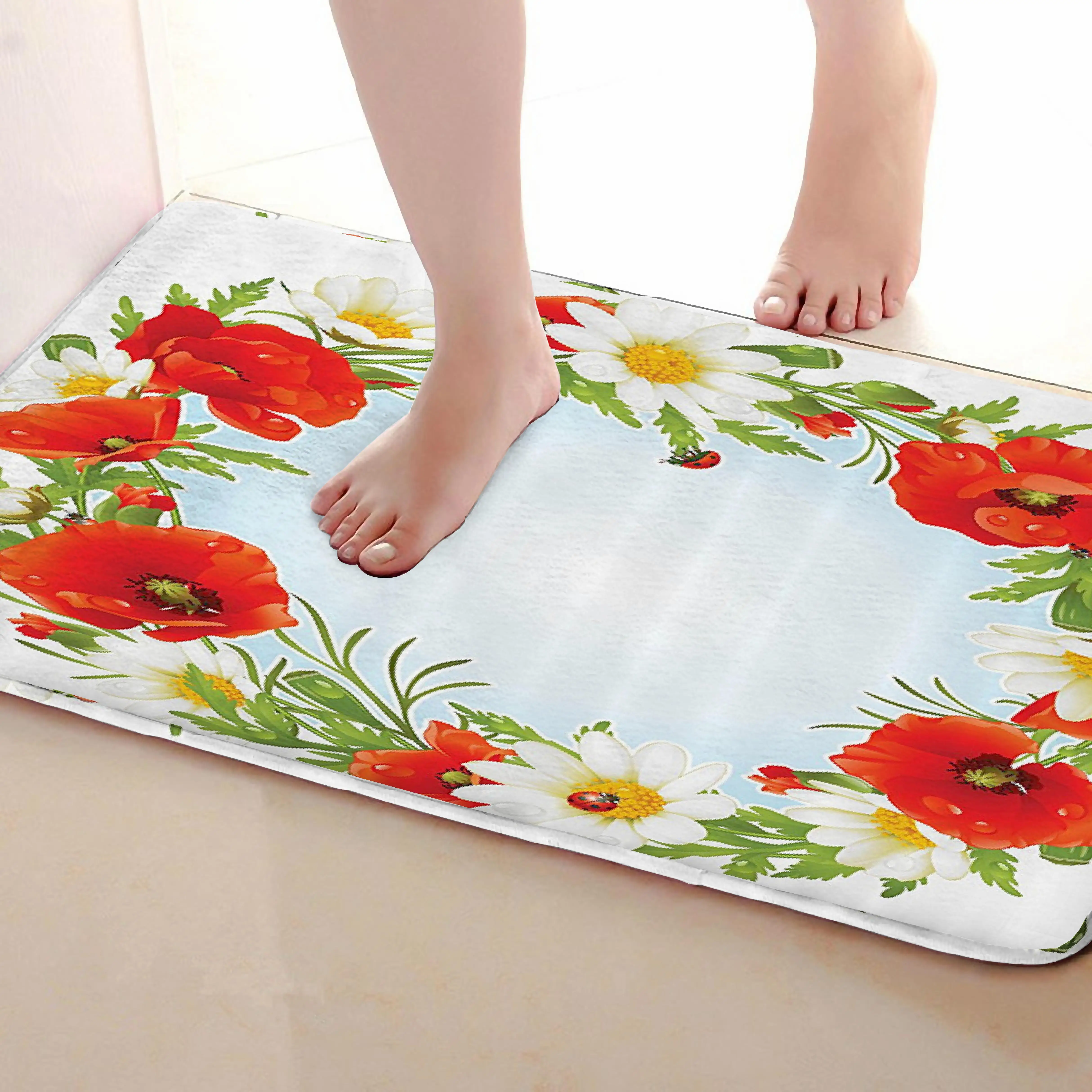 Цветок Стиль Ванная комната Коврики, забавные Нескользящие Для ванной Коврики, Занавески для душа Интимные аксессуары, Коврики Чинг вашей душе Шторы