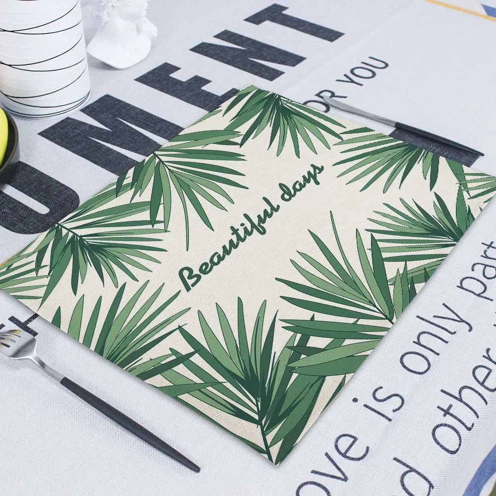 Tropical Plant Dining Napkin Fabric Napkins Matting Wedding Napkin Linen Cloth Serving Table For Weddings Tea Towels For Kitchen - Цвет: CD9-2