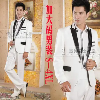 

New arrival slim men suit set with pants mens suits groom formal dress wedding coats for men suit + pant + tie plus size 4XL
