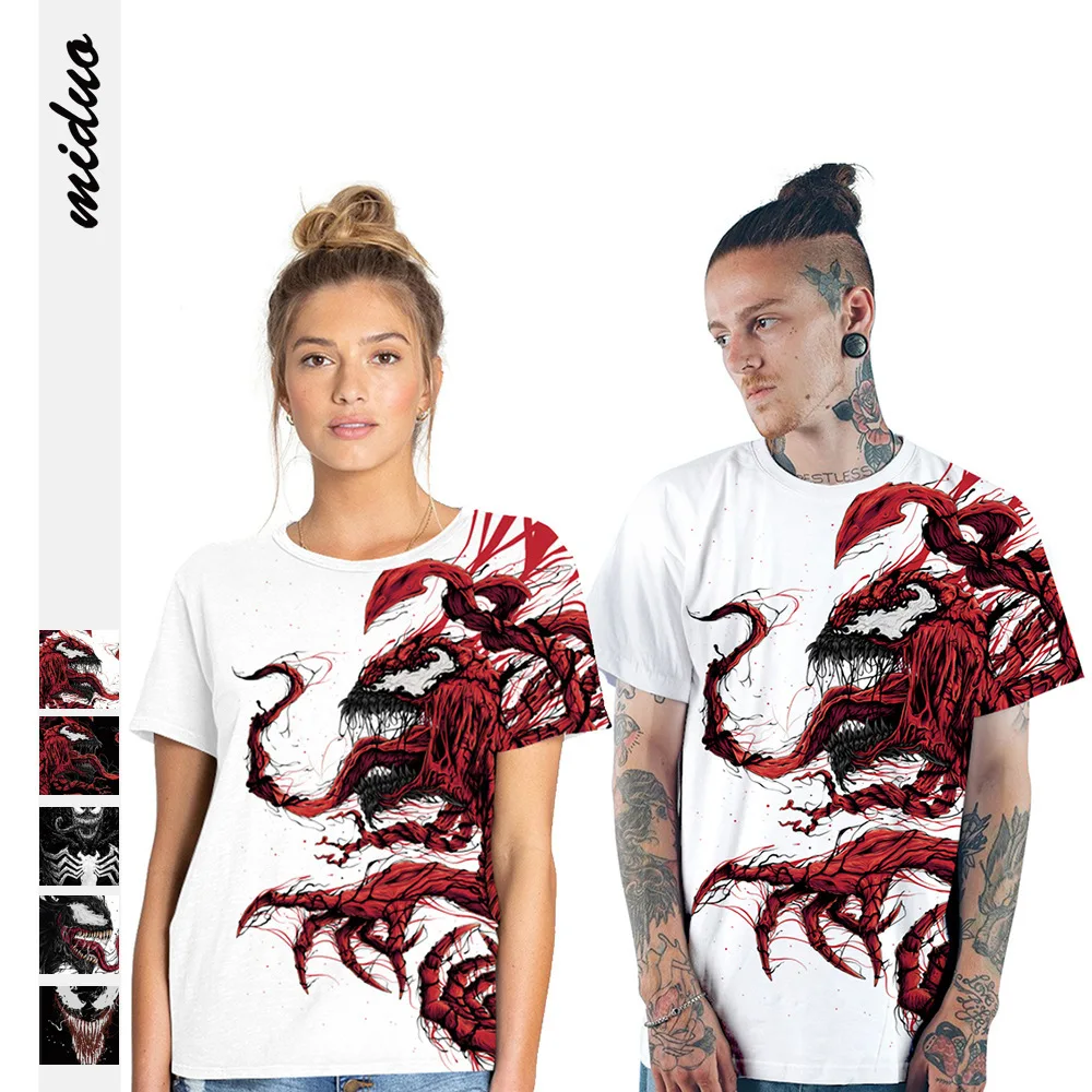 

Tide Brand 3d Venom Number Printing Motion T Pity Motion Pullover Rendering Unlined Upper Garment Lovers Dress