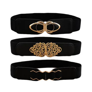 

30PCS/LOT SINGYOU Women Waist Belt 2018 New Fashion Black Thin Elastic Stretch Leather Belt for Women Dress and Jeans 6 Style