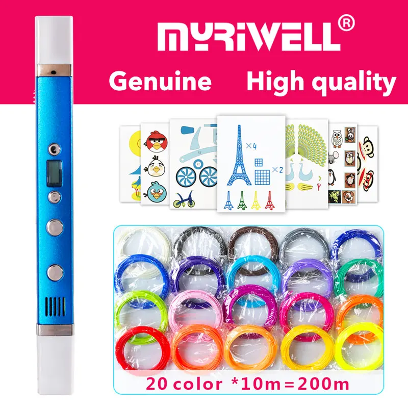 

myriwell 3d pen 3d pens,LED display,USB Charging,3 d pen3d model Smart3d printing pen Best Gift for Kidspen-3d print pen 3 d
