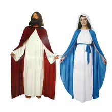 Маскарадный костюм на Хэллоуин для взрослых мужчин и женщин, костюм Девы Марии, накидка