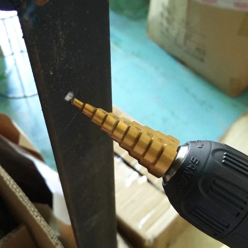 DGKS 3pcs HSS Titanium Coated Step Drill Bit for Metal 3-12mm 4-12mm 4-20mm High Speed Steel Wood D