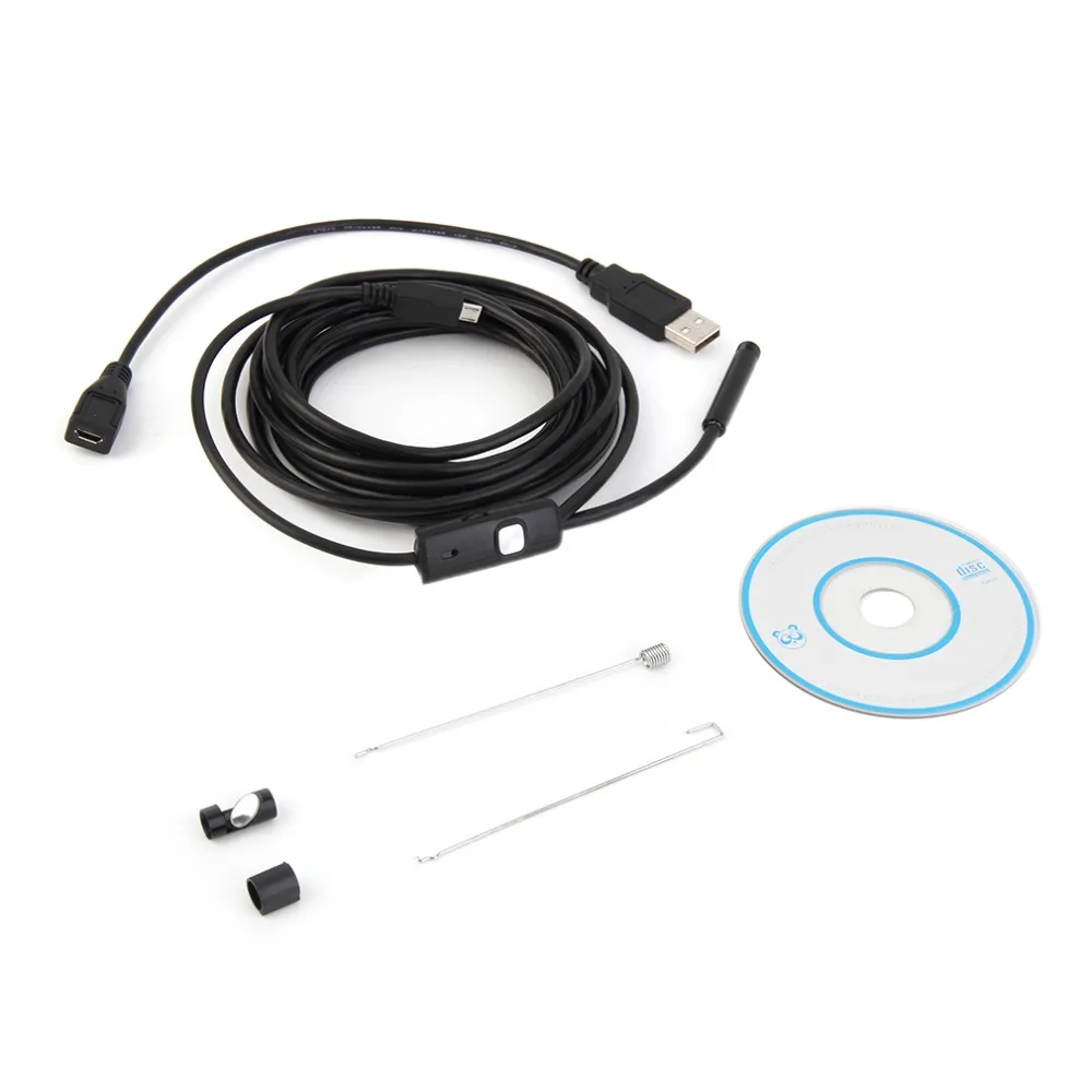 

3.5M 7mm Lens HD 480P USB OTG Snake Endoscope Waterproof 6 LEDs Inspection Pipe Camera Borescope For Android Phone PC