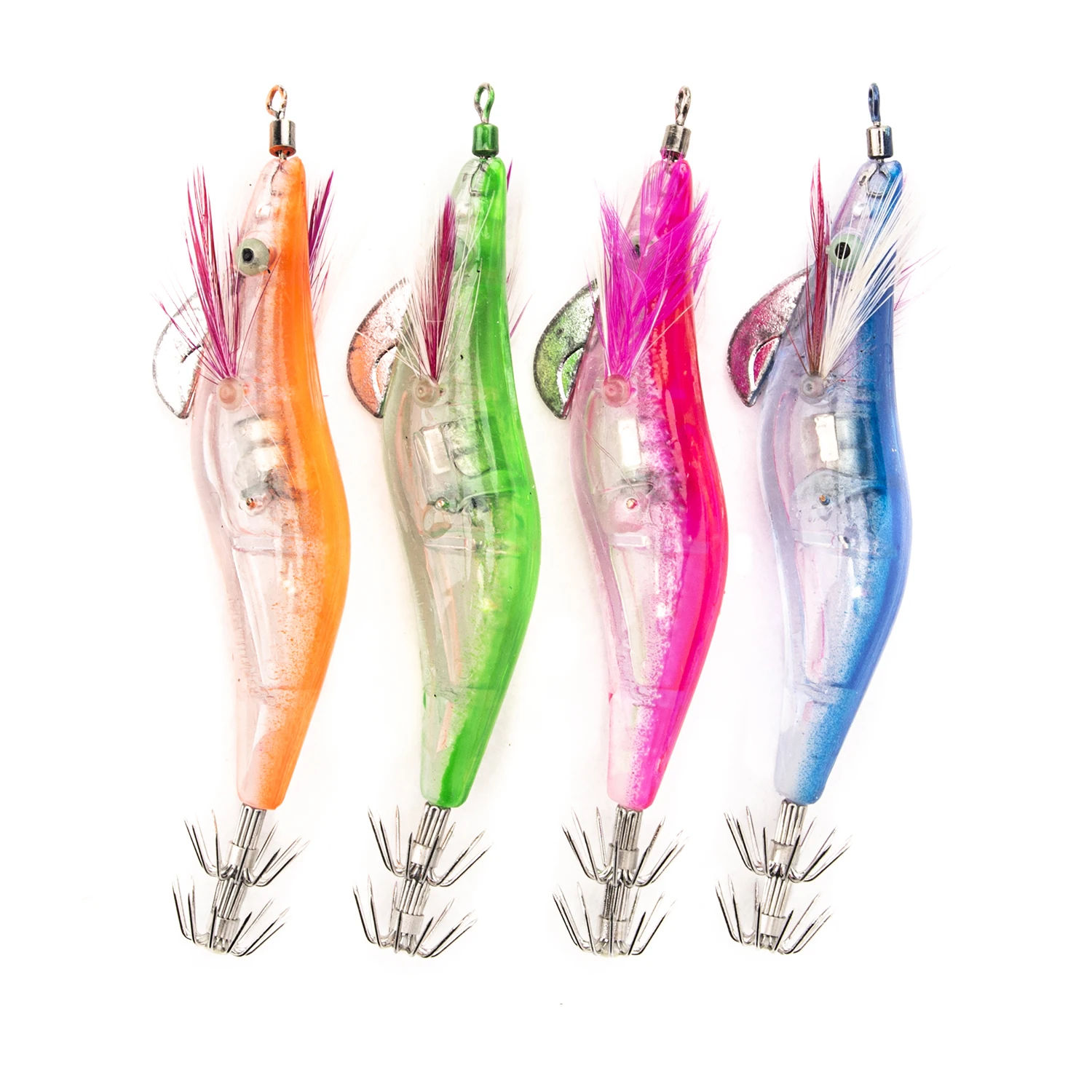 4pcs Flashing LED Fishing Lure Flash Light 10cm Minnow Luminous Squid