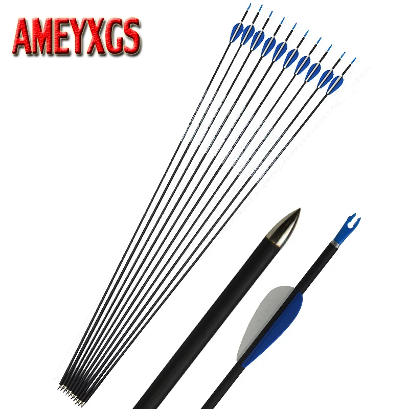 

3/6/12pcs Archery Carbon Arrow 32inch Spine 1200 Mix Carbon Arrow OD 5.6mm Practice Hunting Accessory