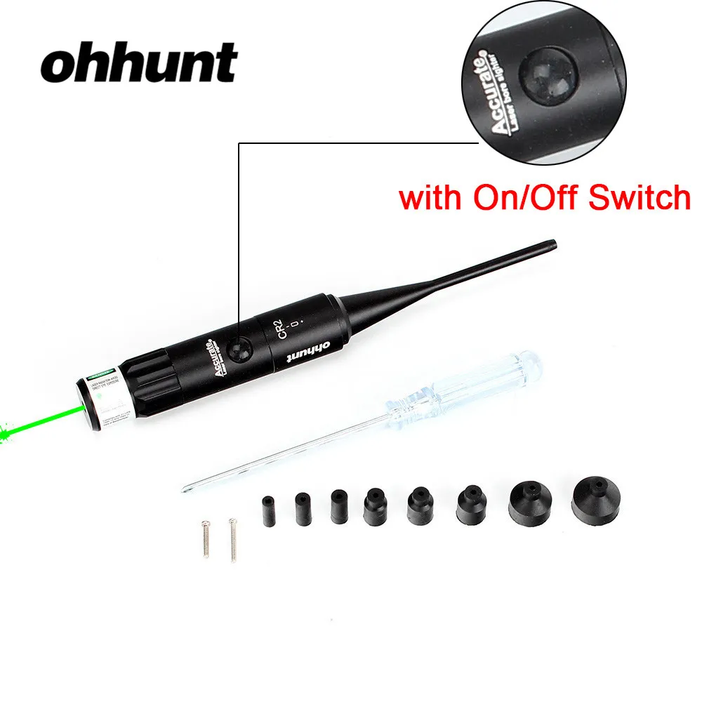 ohhunt Red or Green Laser Bore Sight kit for .22 to .50 Caliber Scope