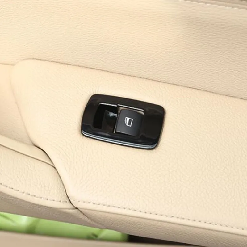 Черные Декоративные наклейки на двери автомобиля для BMW X5 E70 X6 E71 2008- из нержавеющей стали, стеклоподъемные кнопки, отделка