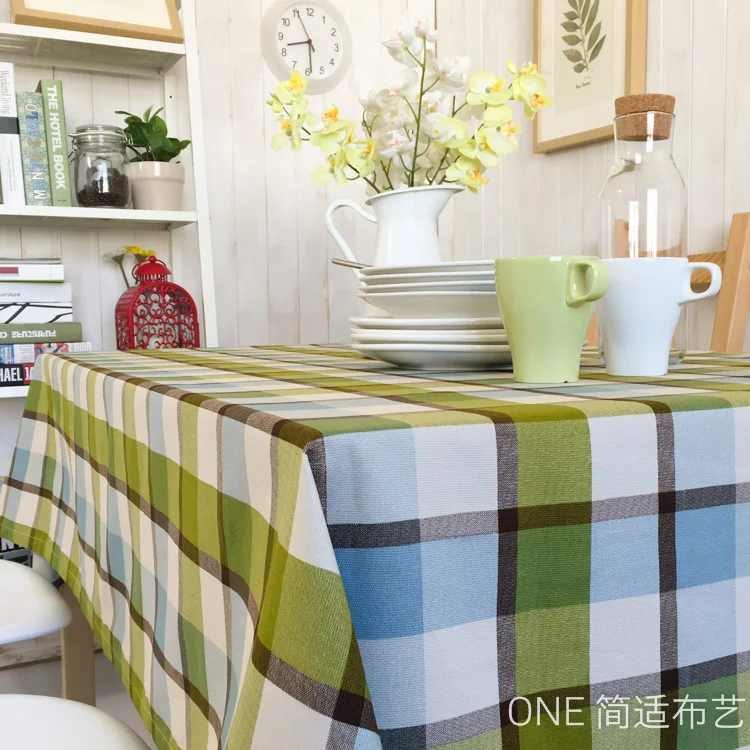 The countryside cloth cotton coarse grid table dining can be customized | Дом и сад