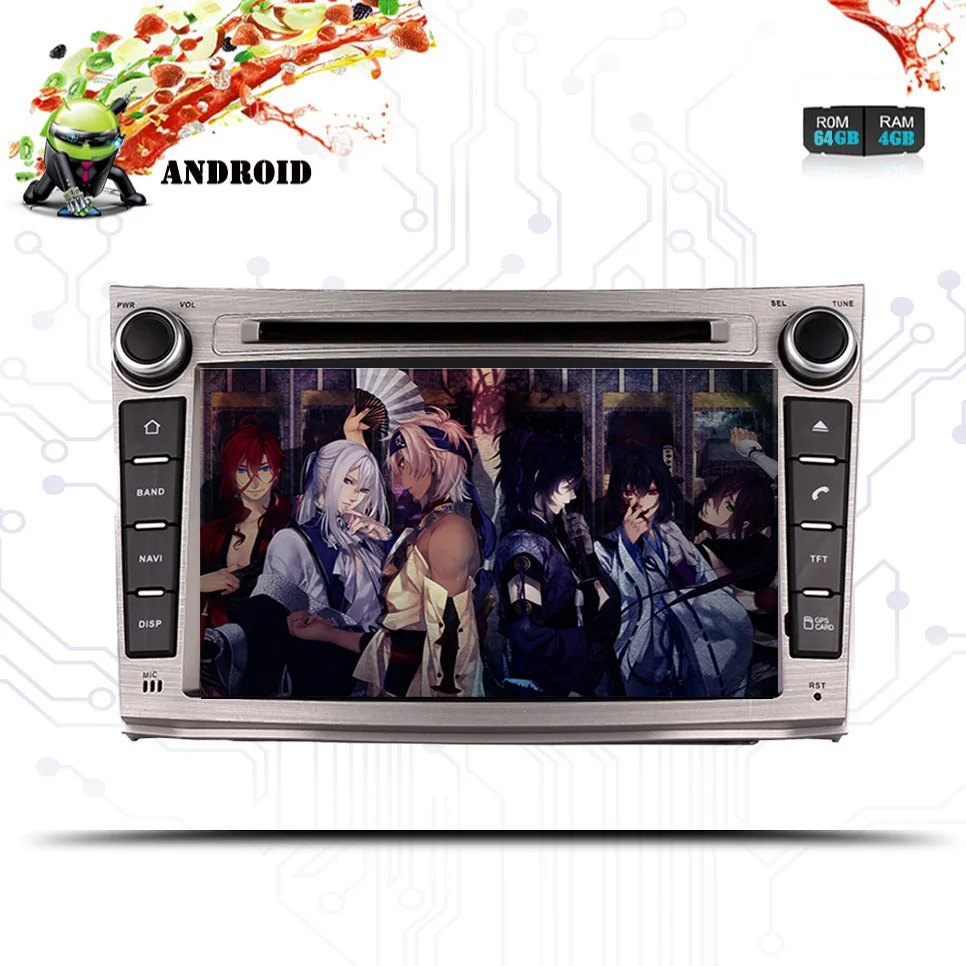 Автомобильный dvd плеер Android 10 064G Octa Core 2din 1024*600 для Subaru Legacy Outback 2009 14 мультимедиа gps