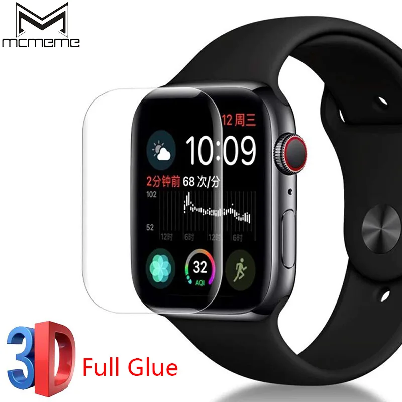 Full Glue Tempered Glass For Apple Watch Serise 4 44mm 40mm HD Clear 3D Full Cover Screen Protector Film For iWatch 40MM 42MM   