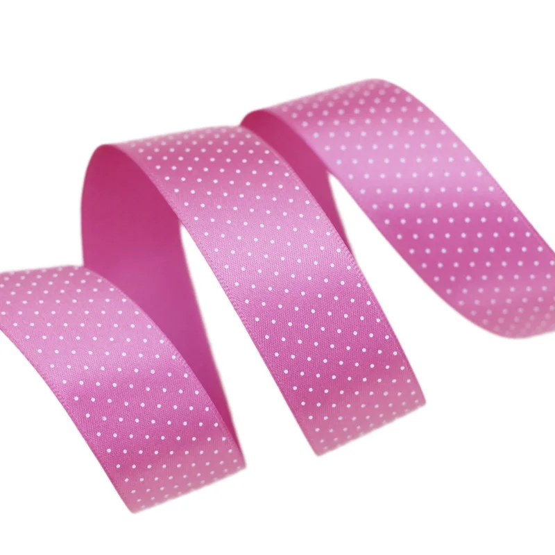 25 yards/lot Small Dots Printed Satin ribbon lovely series ribbons satin ribbons ribbon decoration ribbon supplies wrapping ribbon