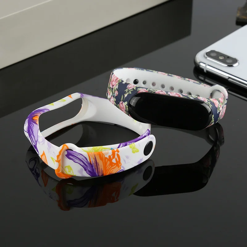 

1pc New Silicone Wrist Band Printing Style Smart Bracelet Replace For Xiaomi MI Band 3 Smart Bracelet Accessories Wrist Strap