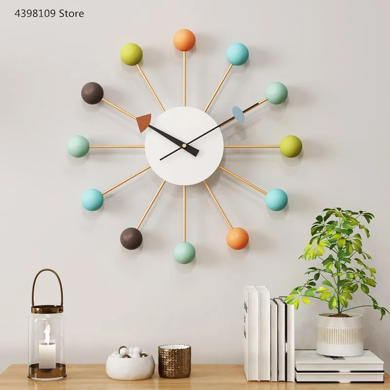 

Simple modern solid wood wall clock creative art trend living room clock Nordic home decoration personality wooden clock