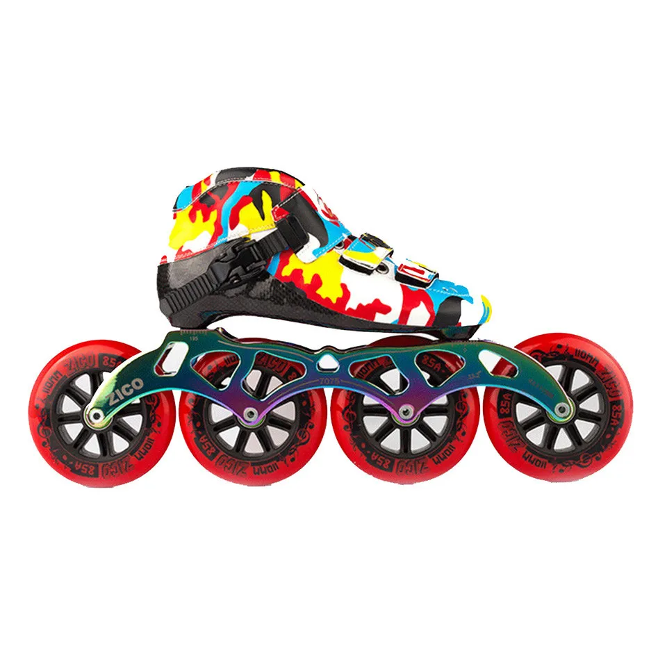 

Camouflage Speed Inline Skates Carbon Fiber Professional Competition 4 Wheels Racing Skating Patines Similar Powerslide JAPY 045