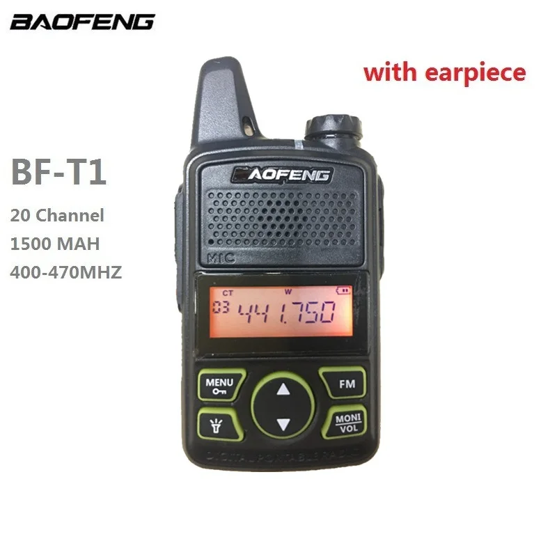 BAOFENG BF-T1 мини-рация портативная УВЧ СВ радиостанция портативная радиоприемная FM Мобильная приемопередатчик+ наушник