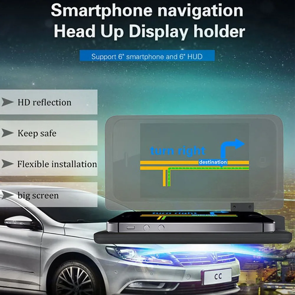 Автомобильный держатель для телефона с GPS Навигатором смартфона отражающей