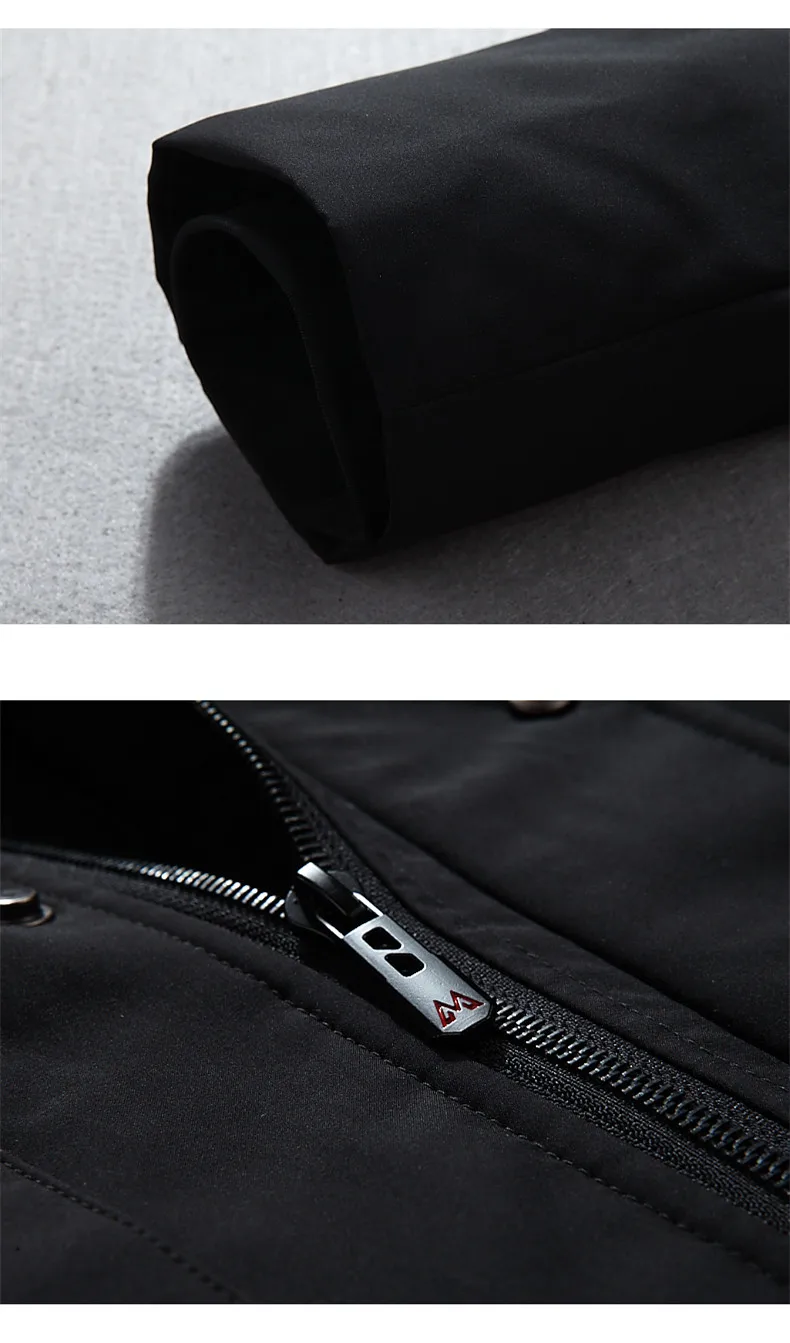 01 VSD Warm Winter Down Jacket Windproof Hooded Collar Men's Parka Male Big Coat Smart Casual Covered Button  (9)