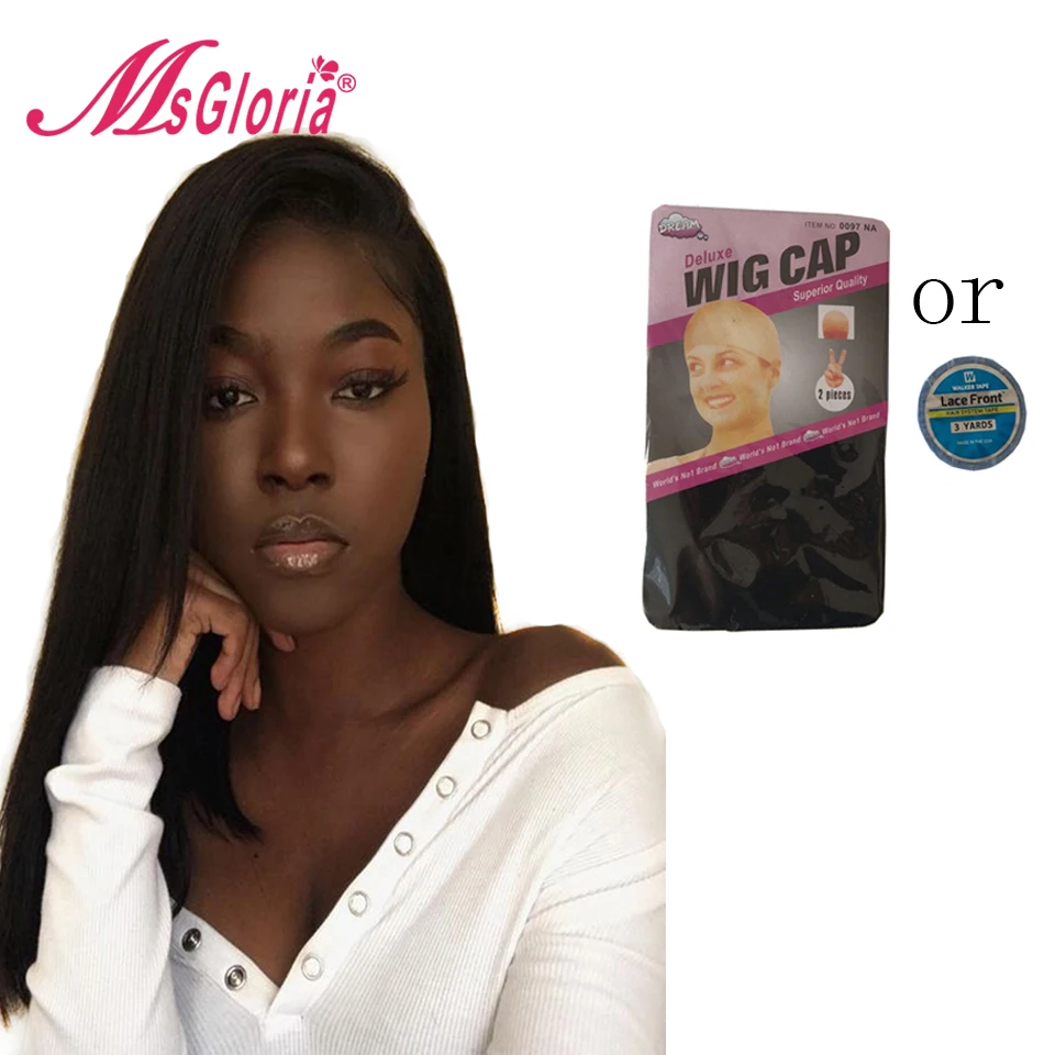 Msgloria Brazilian Remy Straight Full Lace Wig Pre Plucked With Baby