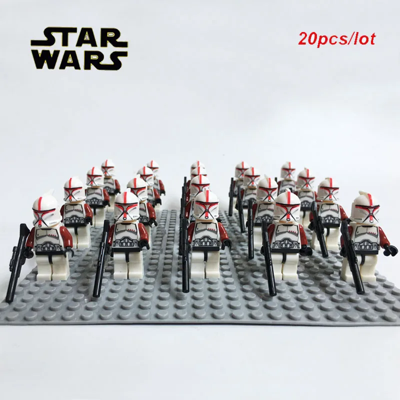 

NEW 20pcs/lot STAR WARS Clone Trooper Captain with guns SW492 Compatible 75021 Republic Gunship block kids toys