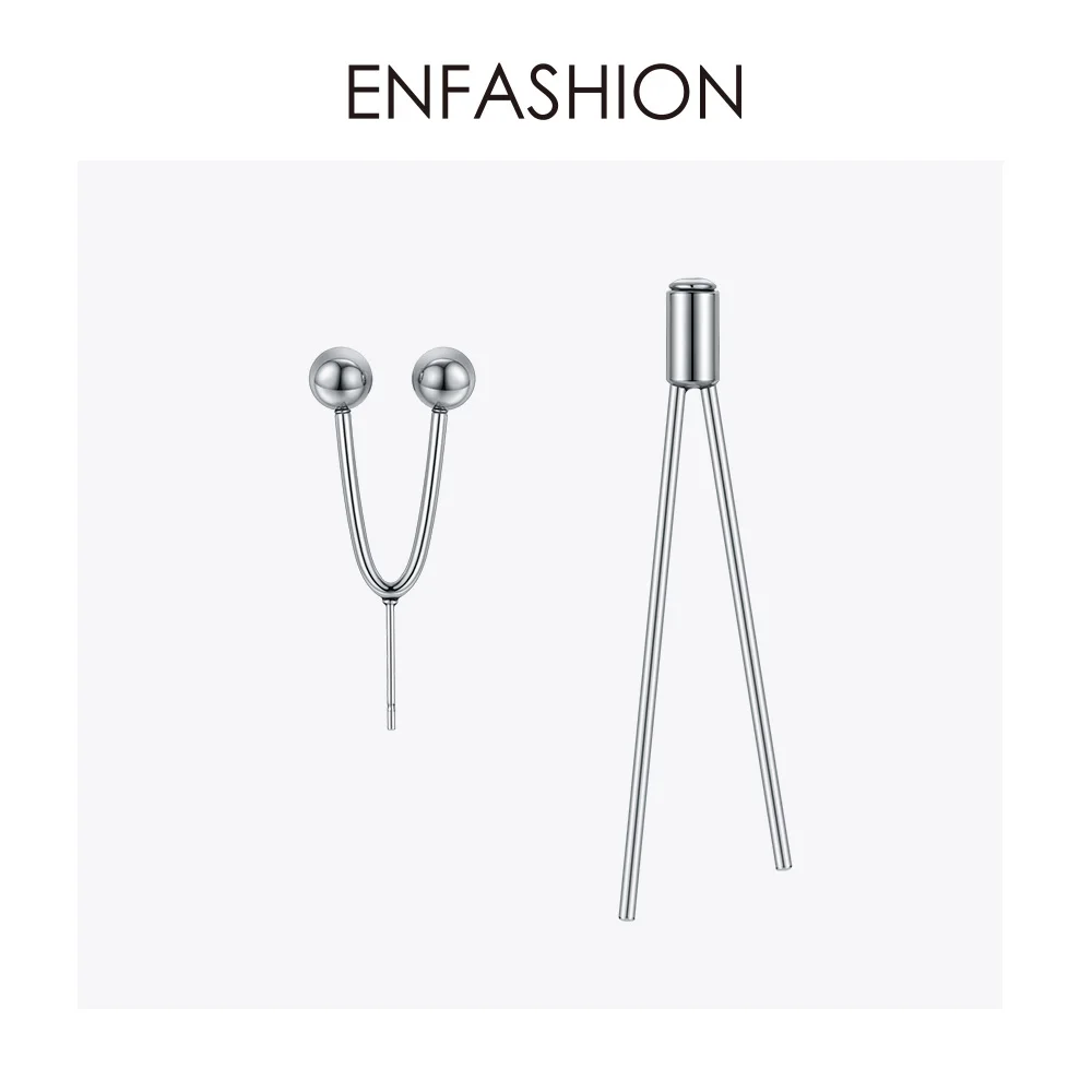 Женские серьги гвоздики ENFASHION с большими трехмерными длинными гвоздиками Модная