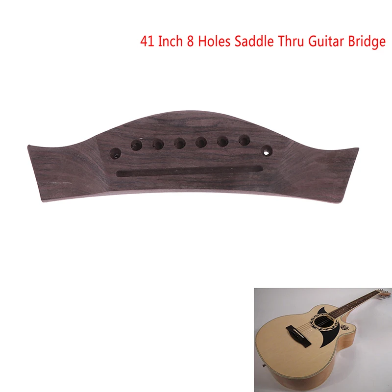 

1Pc 8 holes Saddle Thru Guitar Bridge Guitar Parts For Acoustic Guitar Rosewood